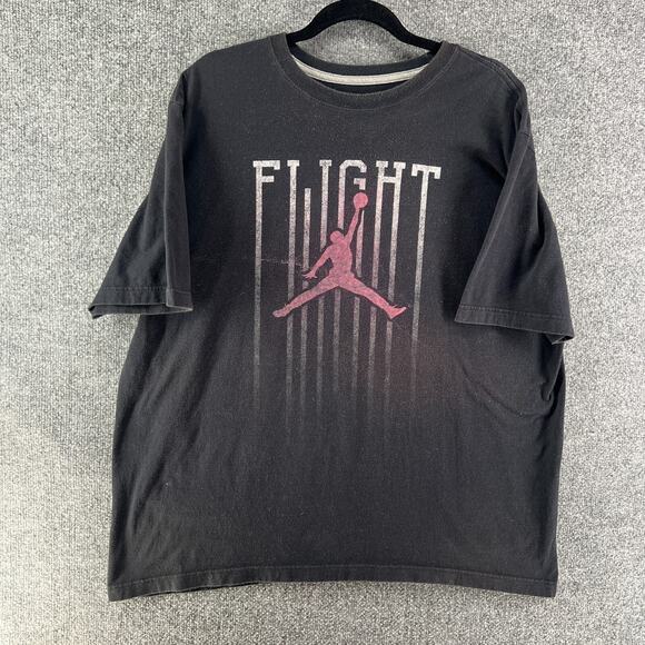 Jordan Shirt Mens XXL 2XL Black Air Swoosh T-shirt Crew Neck Retro - Picture 2 of 13